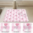 thumbnail image 4 of Dish Drying Mat, Strawberries Pink Plaid 18x16inch Absorbent Coffee Mat,Non-slip Rubber Backed,Easy Clean,Hide Stain Kitchen Pad for Coffee Bar,Sink,Kitchen Counter, 4 of 6