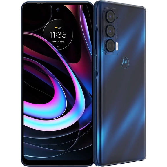 Restored Motorola Edge (2021) 256GB Factory Unlocked, Nebula Blue, Good (Refurbished)