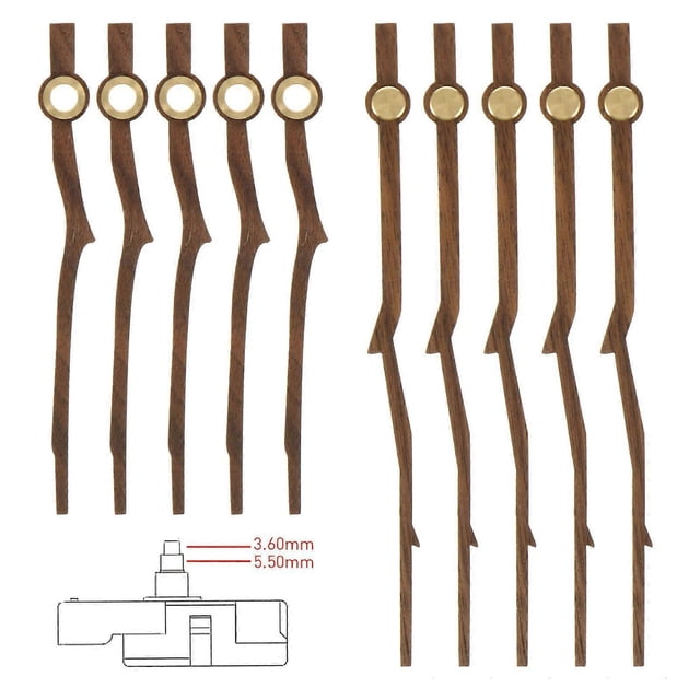 5 Sets Wooden DIY Clock Pointer Plate Replacement Clock Movement Part Clock Hand