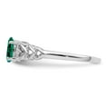 thumbnail image 3 of Auriga 925 Sterling Silver Emerald and Diamond Engagement Ring Size 7 for Women, 3 of 7