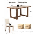 thumbnail image 3 of Leovanni 5pcs Dining Table Set, 59inch Rectangle Dining Table 4 Chairs, Walnut, 3 of 8