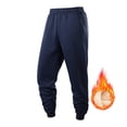 thumbnail image 6 of LNZGNM Fleece Lined Pants for Men Thermal Outdoor Winter Pants Elastic Waist Active Insulated Pant Lounge Mens Sweatpants Winter Track Jogger Pant, Dark Blue 2XL, 6 of 6
