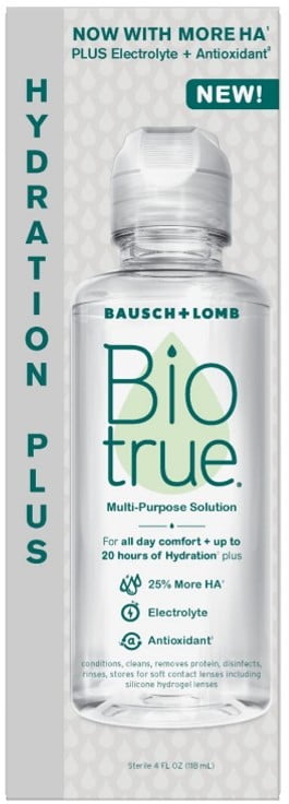 Biotrue Hydration Plus Multi-Purpose Contact Lens Solution, 4oz