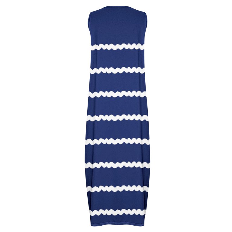 Striped Tank Dress for Women Summer Casual Beach Sleeveless V Neck Maxi Long Dress with 2 Pockets Sundress (X-Large, Navy) - Walmart.com Striped Tank Dress for Women Summer Casual Beach Sleeveless V Neck Maxi Long Dress with 2 Pockets Sundress (X-Large, Navy) - Walmart.com