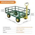 thumbnail image 3 of 1200 Lbs Steel Garden Cart, Heavy Duty Garden Wagon Cart Pullable on Wheels, Metal Yard Utility Wagon Carts with 10" All Terrain Tires, Mesh Removable Sides and 180°Rotating Handle, 3 of 10