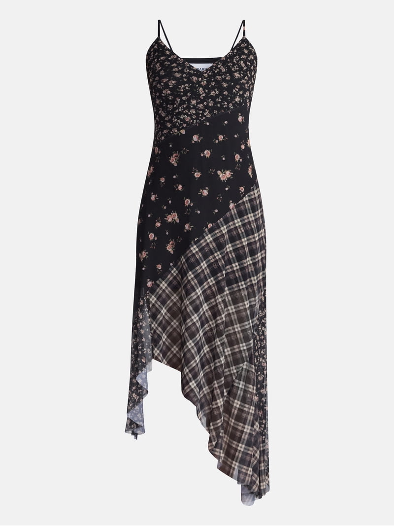 no boundaries black floral dress Mix Midi Dress, Women's XXS-4X asymmetrical maxi dresses Belmont 8 Drawer Black Color:Graphite Gray Pull on boots for