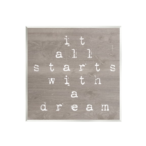 Stupell It All Starts With A Dream Rustic Inspirational Painting Wall Plaque Unframed Art Print Wall Art