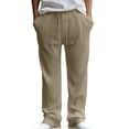 thumbnail image 2 of Blmnix Corduroy Pants Men's Pants Low Rise Comfy Pants Palazzo Baggy Leggings Yellow Long Straight-Leg Summer Pants for Men,M, 2 of 9