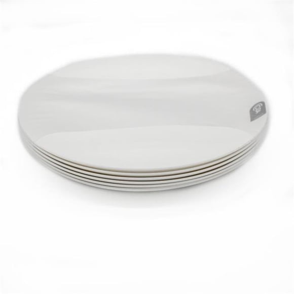 Coza 992404007 Coza Ensemble de Vaisselle en Plastique 6 Pcs (Seulement Vaisselle) Diamètre 10 Pouces Sans BPA, Blanc
