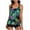 01 Green, variant on Tummy Control Swimsuits for Women 2 Piece Tankini Sets Strappy Back Blouson Swimsuit Flower Swimwear with Boyshorts