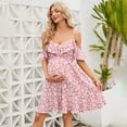 thumbnail image 2 of Maternity Nursing Dress Womens Spaghetti Strap Ruffle Sleeve Daisy Printed Tiered Flowy Swing, 2 of 5