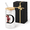 Letter D, variant on Letter A Monogrammed 16oz Glass Mason Drinking Jar with Lid and Straw