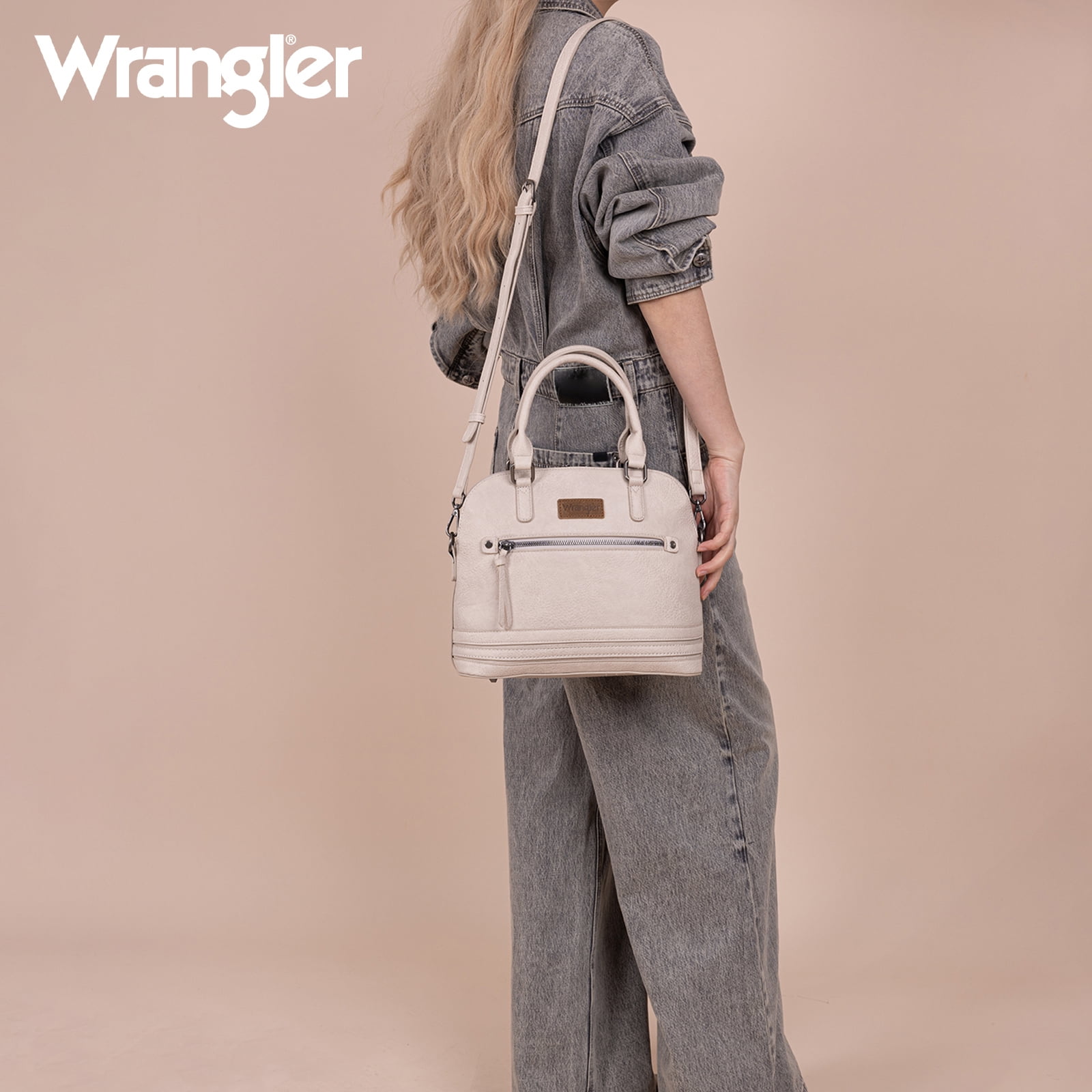 Wrangler Top-Handle Bags for Women Laptop Crossbody Tote Bag Purse, Off-White