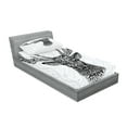 thumbnail image 2 of Ambesonne Black White Fitted Sheet & Pillow Sham Set, Bohem Deer, Twin, Black White, 2 of 2