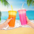 thumbnail image 6 of 5 Pack Color Changing Cups 24oz Reusable Summer Cold Drink Iced Coffee Cups Tumbler with Lids and Straws for Adults Kids, 6 of 7