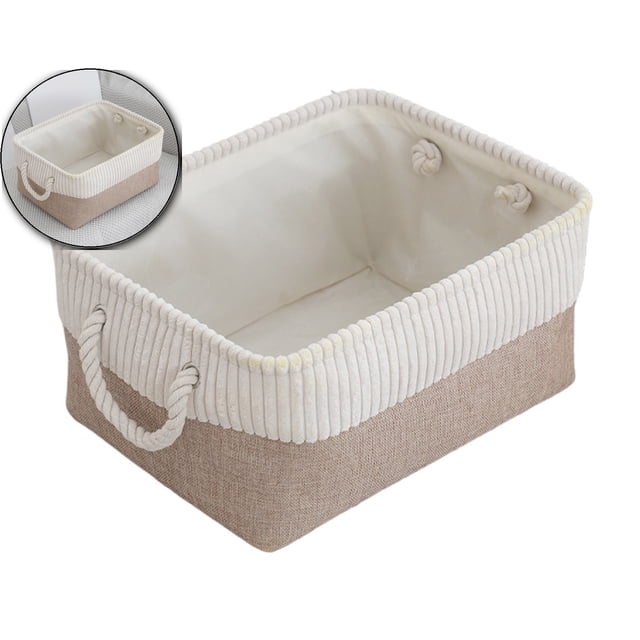 Foldable Fabric Storage Basket – Soft & Durable Cloth Organizer for Clothes, Toys & Home Essentials – with Handles