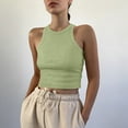 thumbnail image 2 of JULMCOMO Ribbed Knit Tank Tops for Women Crew Neck Solid Casual Summer Cropped Tank Tops Slim Fit Sleeveless Trendy Comfy Shirts Mint Green S, 2 of 4