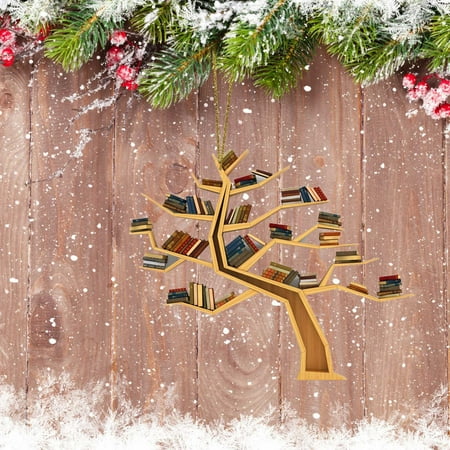 

knqrhpse Hangs Book Lovers Heart Shaped Bookshelf Pendant Acrylic Ornament room decor