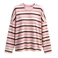 thumbnail image 3 of GILIGEGE Womens Oversized Striped Long Sleeve Shirts Fall Tops 2026 Basic Tees Crewneck Fitness Clothing,Y2k Streetwear,Workout Gym Athletic,Plus Size Fashion,Winter Outfits,Cute Sweatshirts Pink XL, 3 of 4