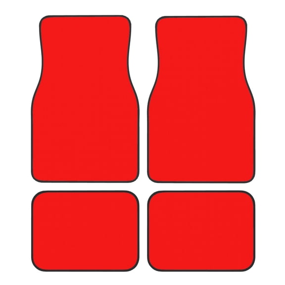 Crystal Fleece Car Floor Mats Set Of Four - Bottom Injection Molded For Easy Installation To Prevent Interior Contamination Suitable For Most Cars Red