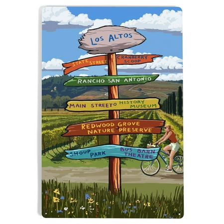 

Cranberry Scoop Los Altos California Destination Signpost (12x18 Aluminum Art Indoor Outdoor Metal Sign Decor)