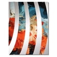thumbnail image 2 of Designart "Liquid Ink Waves Blue and Orange Fusion IV" Abstract Painting Oversized Wall Mirror - Modern Abstract Entryway Big Wall Mirror - Multiple Color Options, 2 of 6