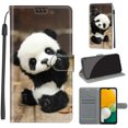 thumbnail image 1 of SaniMore Wallet Case for Samsung Galaxy A54 5G 2023, PU Leather Color Painting Kickstand Wrist Strip Magnetic Clasp Cash Pocket Card Holders Shockproof Full Protective Case, Panda, 1 of 9
