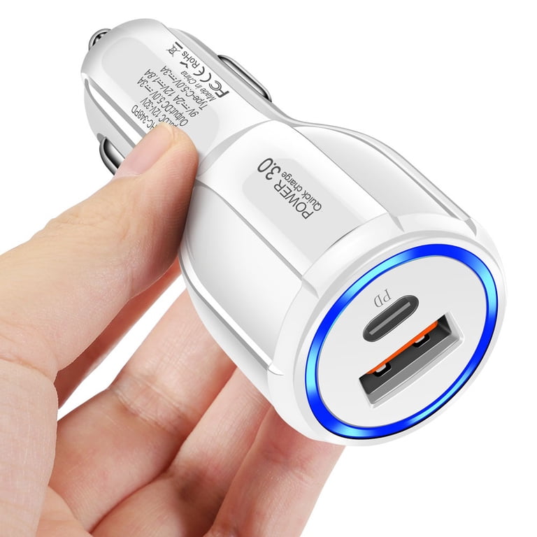 fast charge usb cigarette lighter 10-pack Dual USB Car Charger Qc3.0 Fast Charging, USB Cigarette Lighter Power Adapter Compatible with iPhone 14 13 12 11 Pro Max Mini X XR 8/7/6,