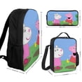 thumbnail image 2 of Happy Little Pig Backpack Three Piece Essentials 17 Inch Bag Lunch Tote Pen Case, 2 of 5