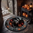 thumbnail image 4 of Black 80cm Round Quilted 3D Optical Illusion Rug Soft Floor Mat For Halloween Living Room Entryway Household Decor, 4 of 5