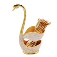 thumbnail image 1 of Juego de cubiertos Swan, soporte para vajilla, base, organizador de exhibición y almacenamiento de cubiertos Oro, 1 of 9