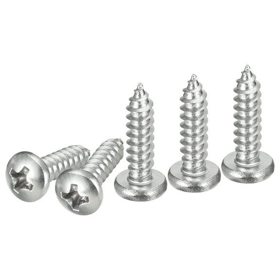 Uxcell #8x5/8" Silver Screws - 25Pack - 304 Stainless Steel Pan Head Phillips Screw