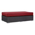 thumbnail image 1 of Modway Convene Rectangle Fabric Rattan Patio Ottoman in Espresso/Red, 1 of 4