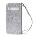 thumbnail image 5 of Samsung Galaxy S10+ Case, Dteck Bling Glitter PU Leather Zipper Wallet Case Cover With Hand Strap For Galaxy S10 Plus, Silver, 5 of 5