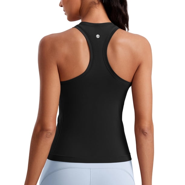 Musculosa CRZ YOGA sin costuras con espalda nadadora negra talla pequeña