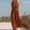 Orange, variant on Womens Halter Sleeveless V Neck Zipper Jumpsuit Cotton Blend High Waist Wide Leg Solid Romper with Pockets for Vacation Daily Wear Brown XL(XL)