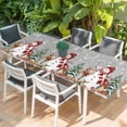 thumbnail image 2 of Grey Christmas Table Cloths for 8 Foot Rectangle Tables, Snowman Gifts Xmas Tree Snowflake Winter Patio Waterproof Elastic Fitted Tablecloths, Washable Rectangular Table Cover for Camping, 2 of 8