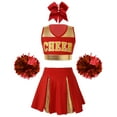 thumbnail image 5 of iiniim Girls Cheer Leader Kids Cheerleading Uniform with Accessories Carnival Party Size 6-16 A Red 16, 5 of 7