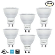 LED GU10 MR16 40° 50W Equivalent, Dimmable 7 Watt, 3000K Soft White, 550 Lumens, Landscape MR16 LED Spot Track Light Bulb, (6-Pack)