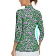 thumbnail image 3 of Women's 3/4 Sleeve Athletic Polo Shirt Quarter Zip Pullover Collared T-Shirt for Golf Tennis Workout Print Tennis Top, 3 of 6