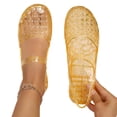 thumbnail image 4 of Samdudou Sandals for Women Casual Closed Toe Sparkly Jelly Mary Janes Hollow Out Woven Style Adjustable Strap Slip On Beach Water Shoes Vacation Travel Summer Essentials, 4 of 9