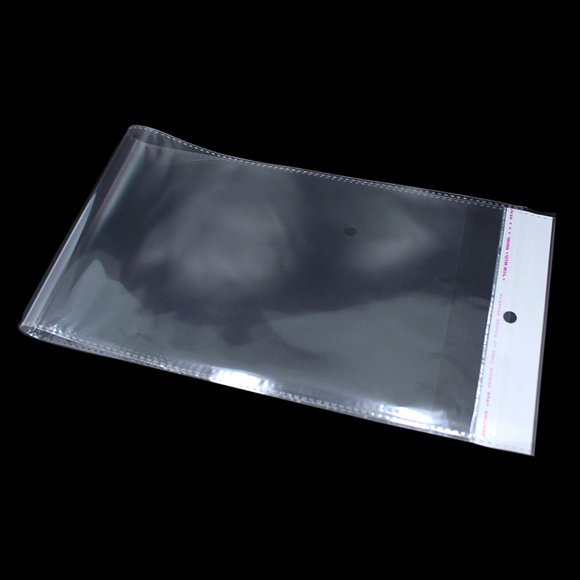 PABCK Paquete de 100 (tamaño disponible 4.13 x 21.6 pulgadas) Bolsas de embalaje de cabello lacio autoadhesivas transparentes con orificio para colgar Pelucas Almacenamiento de cabello Belleza Cuidado