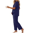 thumbnail image 5 of RYRJJ Pajamas for Women Soft Pjs Lounge Sets Short Sleeve Crewneck Tops and Long Pants 2 Piece Pjs Set with Pockets for Sleep Home Travel, 5 of 7