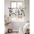 thumbnail image 5 of Retro Mallow Flowers Semi Sheer Window Curtains 54 Inches Long, Spring Floral Butterfly Elegant Rod Pocket Voile Silky Chiffon Curtain Light Filtering Drapes for Living Room, 52"x54", 2 Panels, 5 of 9