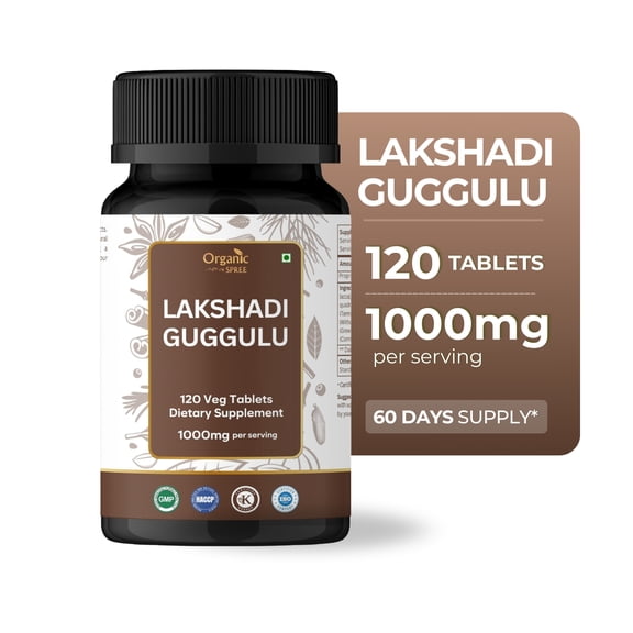 ORGANIC SPREE Lakshadi Guggulu 120 Tablets - Ayurvedic Formulation - Certified and Vegetarian
