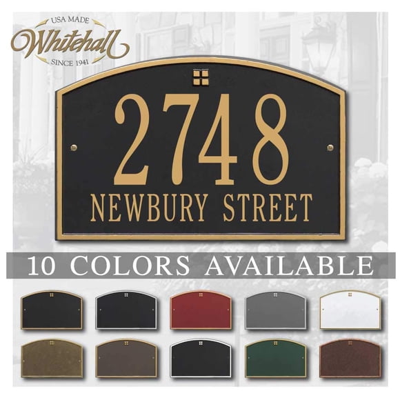 Whitehall™ Personalized Cast Metal Address Plaque - The Cape Charles Plaque. Made in the USA. BEWARE OF IMPORT IMITATIONS. Display Your Address and Street Name. Custom House Number Sign.