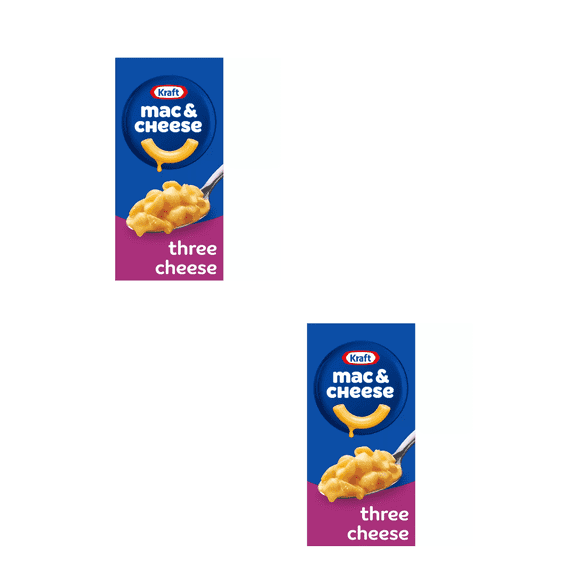 Kraft Three Cheese Mac and Cheese Dinner with Mini-Shell Pasta - 7.25oz Pack of 2