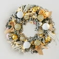 thumbnail image 5 of Christmas Wreath for Front Door with Christmas Balls & Ribbon, Wreath Home Atmosphere Window Display Pendant Wreath Gold with Light Fall Wreaths for Front Door Christmas Decor, 30 Cm/11.81inch, 5 of 6