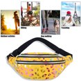 thumbnail image 5 of Fashionable double zipper belt bag, multifunctional water repellent messenger bag-yellow, 5 of 5