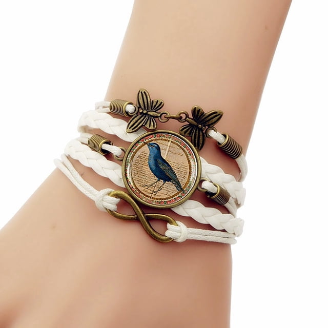 TIMIFIS Bracelets Bird Time G-em Woven Bracelet Infinite Sym-bol Butterfly Multilayer Handmade ummer